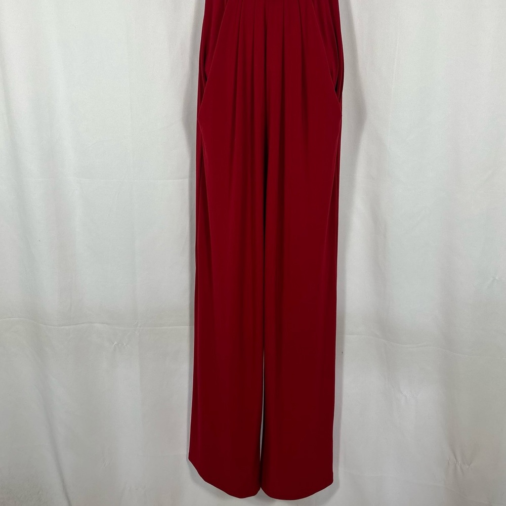 Wishes Wishes Wishes Red knit Strapless Jumpsuit pockets L - Picture 4 of 10